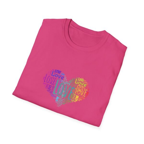15561644930908354245_2048.jpeg Love Heart T-Shirt – Colorful Word Art Design – Unisex Tee XS-5XL