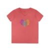 Women's V-Neck Love Heart T-Shirt – Colorful Word Art Design – Sizes S-3XL