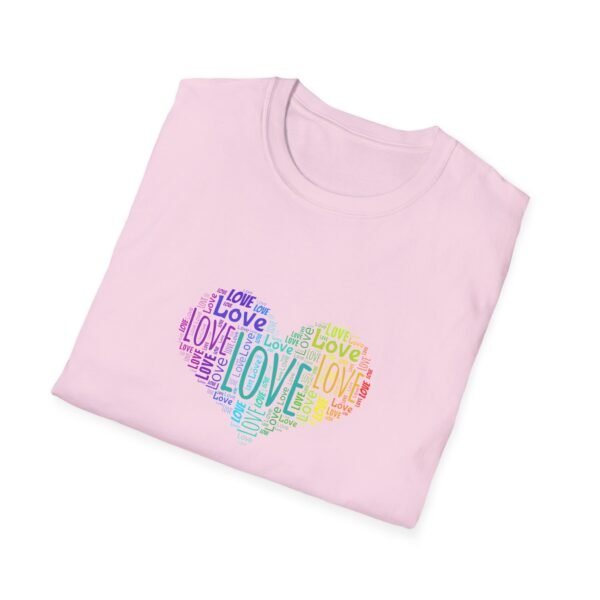 18223373455294554551_2048.jpeg Love Heart T-Shirt – Colorful Word Art Design – Unisex Tee XS-5XL