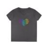 Women's V-Neck Love Heart T-Shirt – Colorful Word Art Design – Sizes S-3XL