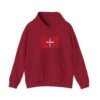 Switzerland Typography Hoodie – Swiss Cities in Swiss Flag Design Sizes S to 5XL