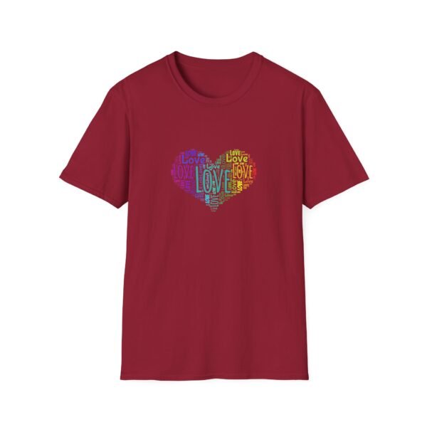 4130292800103312565_2048.jpeg Love Heart T-Shirt – Colorful Word Art Design – Unisex Tee XS-5XL