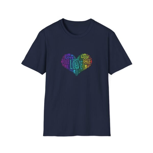 6875369345444044638_2048.jpeg Love Heart T-Shirt – Colorful Word Art Design – Unisex Tee XS-5XL