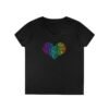 Women's V-Neck Love Heart T-Shirt – Colorful Word Art Design – Sizes S-3XL