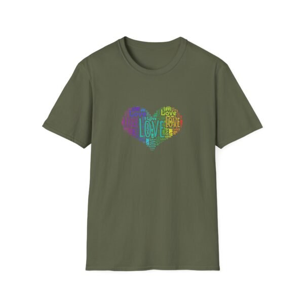 9658667904673391632_2048.jpeg Love Heart T-Shirt – Colorful Word Art Design – Unisex Tee XS-5XL