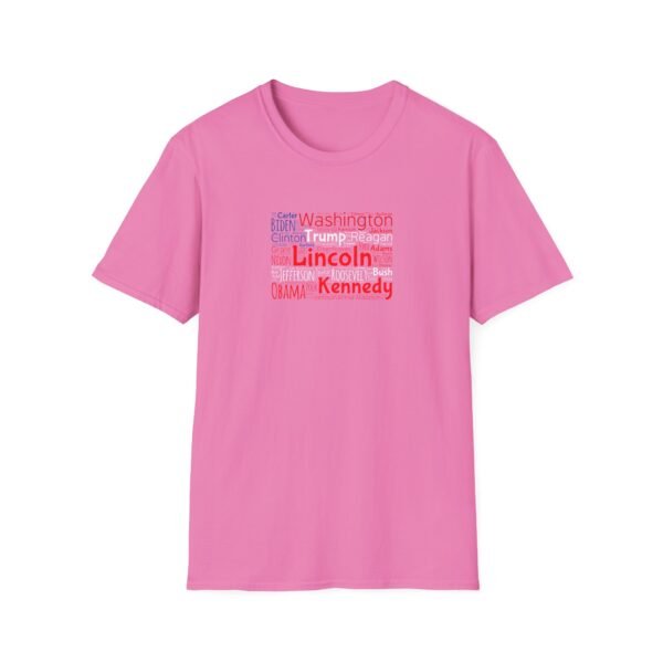 Patriotic American Flag Unisex T-Shirt Featuring U.S. Presidents' Surnames Sizes XS to 5XL