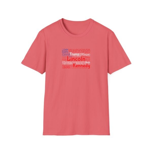 Patriotic American Flag Unisex T-Shirt Featuring U.S. Presidents' Surnames Sizes XS to 5XL