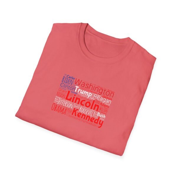 Patriotic American Flag Unisex T-Shirt Featuring U.S. Presidents' Surnames Sizes XS to 5XL