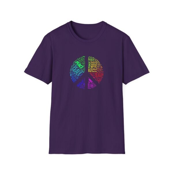 11578096933976636286_2048.jpeg Peace Sign T-Shirt – Colorful Word Art Design | Unisex Soft Cotton Tee Sizes XS to 5XL
