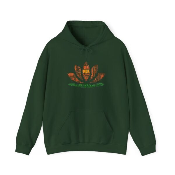 India Lotus Flower Hoodie – Unisex | Sizes S–5XL | Indian Cities and State