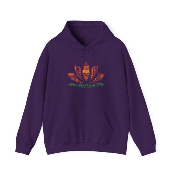India Lotus Flower Hoodie – Unisex | Sizes S–5XL | Indian Cities and State