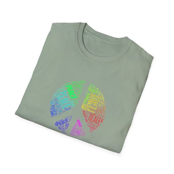 12020955749828715921_2048.jpeg Peace Sign T-Shirt – Colorful Word Art Design | Unisex Soft Cotton Tee Sizes XS to 5XL