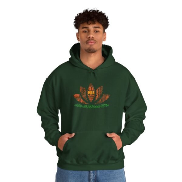 India Lotus Flower Hoodie – Unisex | Sizes S–5XL | Indian Cities and State