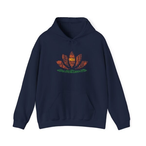 India Lotus Flower Hoodie – Unisex | Sizes S–5XL | Indian Cities and State
