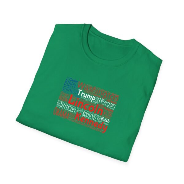 Patriotic American Flag Unisex T-Shirt Featuring U.S. Presidents' Surnames Sizes XS to 5XL
