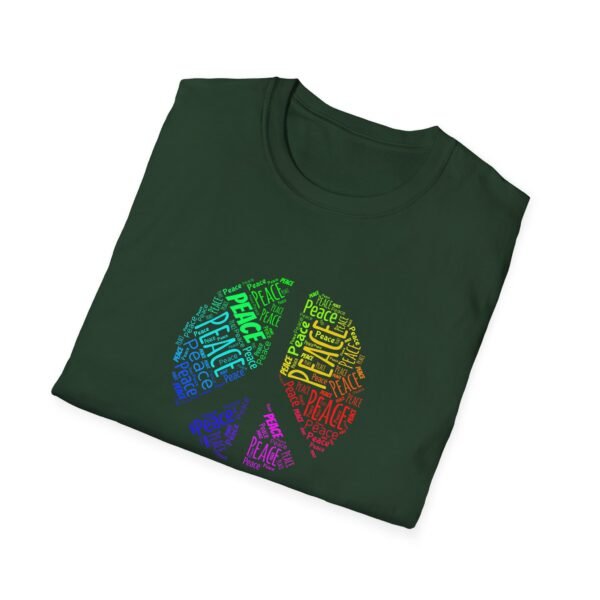 13861816989101899424_2048.jpeg Peace Sign T-Shirt – Colorful Word Art Design | Unisex Soft Cotton Tee Sizes XS to 5XL