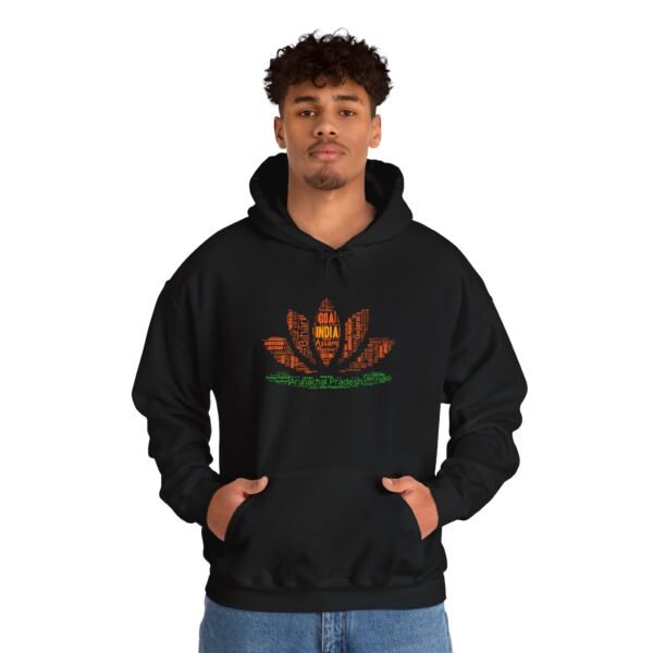 India Lotus Flower Hoodie – Unisex | Sizes S–5XL | Indian Cities and State