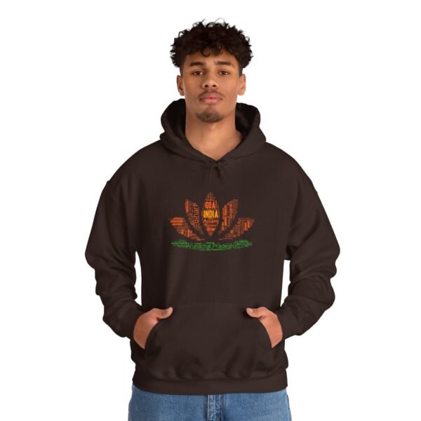 India Lotus Flower Hoodie – Unisex | Sizes S–5XL | Indian Cities and State