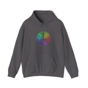 Peace Sign Hoodie – Colorful Word Art Design | Unise, S to 5XL