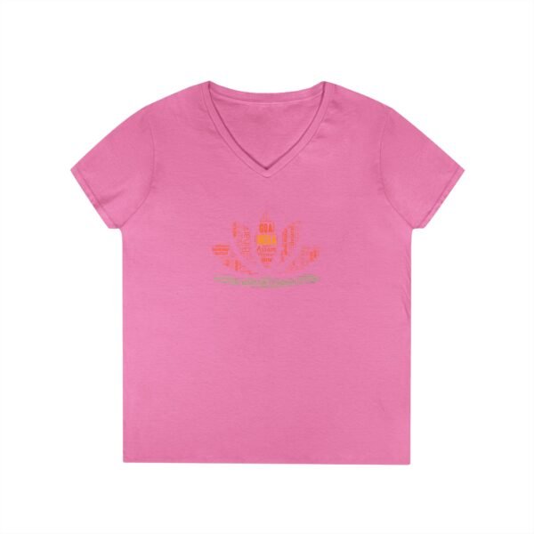 India Lotus Flower V-Neck – Women’s Fit | Sizes S–3XL | 100% Cotton