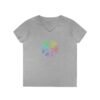 Women's V-Neck Peace Sign T-Shirt – Colorful Word Art Design | Soft Cotton Tee Sizes S to 3XL