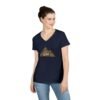 Egypt Pyramid Typography Women’s V-Neck T-Shirt – Egyptian Cities Design Small to 3XL