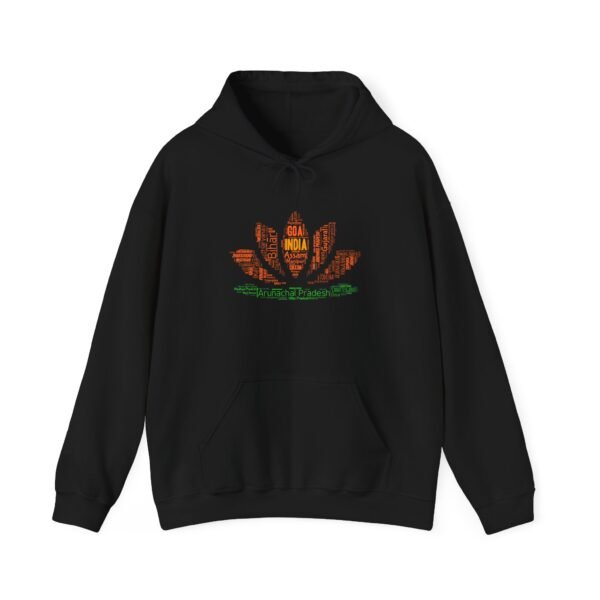 India Lotus Flower Hoodie – Unisex | Sizes S–5XL | Indian Cities and State