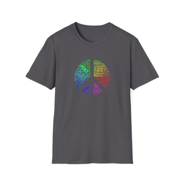 4831743783265182711_2048.jpeg Peace Sign T-Shirt – Colorful Word Art Design | Unisex Soft Cotton Tee Sizes XS to 5XL