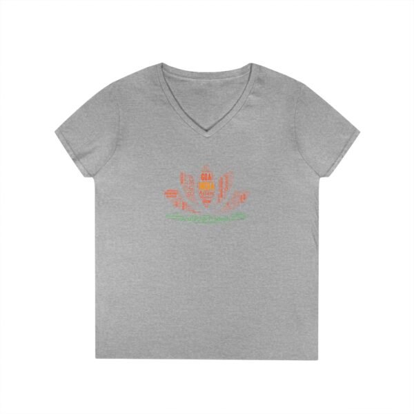India Lotus Flower V-Neck – Women’s Fit | Sizes S–3XL | 100% Cotton