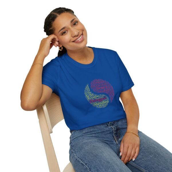 Yin Yang Chinese Cities T-Shirt – Red and Yellow Design Unisex Tee XS to 5XL