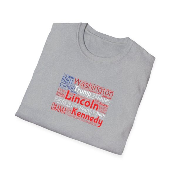 Patriotic American Flag Unisex T-Shirt Featuring U.S. Presidents' Surnames Sizes XS to 5XL