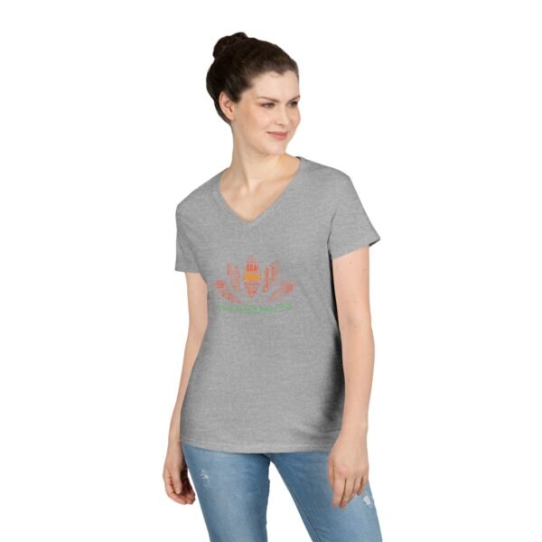 India Lotus Flower V-Neck – Women’s Fit | Sizes S–3XL | 100% Cotton