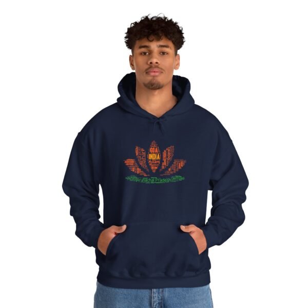 India Lotus Flower Hoodie – Unisex | Sizes S–5XL | Indian Cities and State