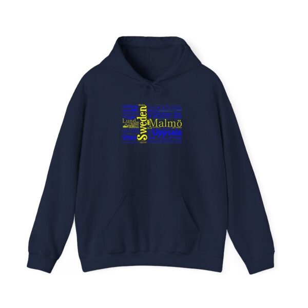 Sweden Flag Cities Hoodie – Cozy Unisex Sweatshirt Featuring Swedish Cities Sizes S to 5XL