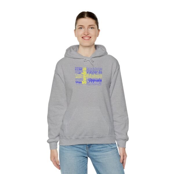 Sweden Flag Cities Hoodie – Cozy Unisex Sweatshirt Featuring Swedish Cities Sizes S to 5XL