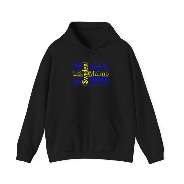 Sweden Flag Cities Hoodie – Cozy Unisex Sweatshirt Featuring Swedish Cities Sizes S to 5XL