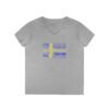 Women’s Sweden Flag V-Neck – Stylish Tee with Swedish Cities Design Sizes S to 3XL