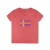 Women’s Sweden Flag V-Neck – Stylish Tee with Swedish Cities Design Sizes S to 3XL