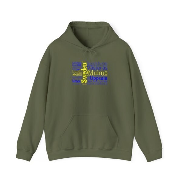 Sweden Flag Cities Hoodie – Cozy Unisex Sweatshirt Featuring Swedish Cities Sizes S to 5XL