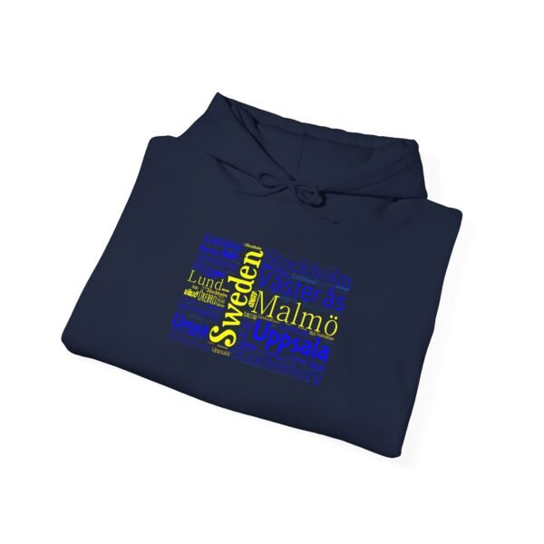 Sweden Flag Cities Hoodie – Cozy Unisex Sweatshirt Featuring Swedish Cities Sizes S to 5XL