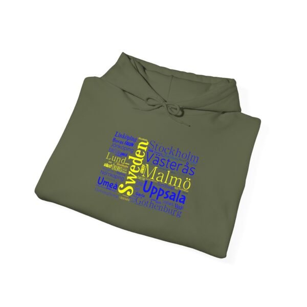Sweden Flag Cities Hoodie – Cozy Unisex Sweatshirt Featuring Swedish Cities Sizes S to 5XL