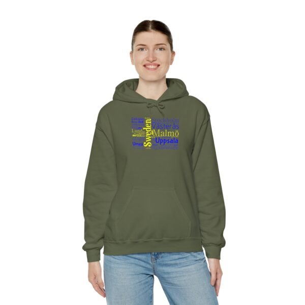 Sweden Flag Cities Hoodie – Cozy Unisex Sweatshirt Featuring Swedish Cities Sizes S to 5XL