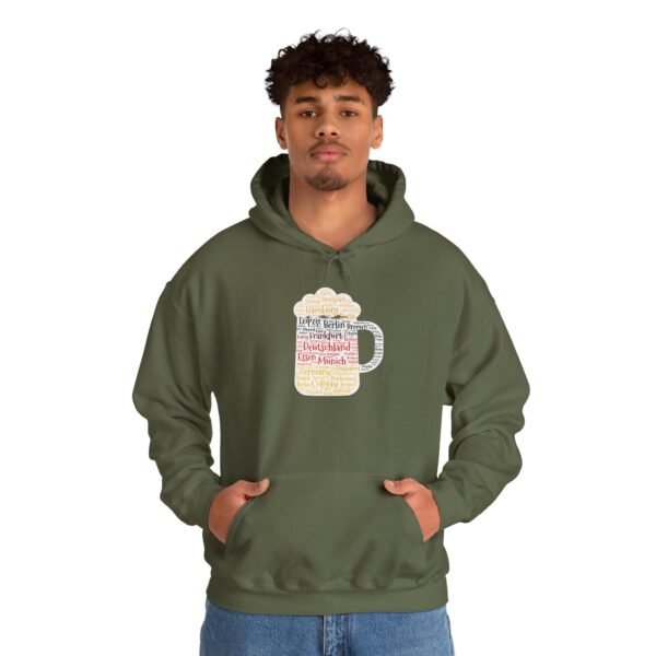 army green hoodie unisex beer stein German Cities