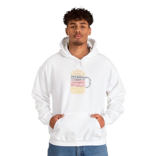 white hoodie unisex beer stein German Cities