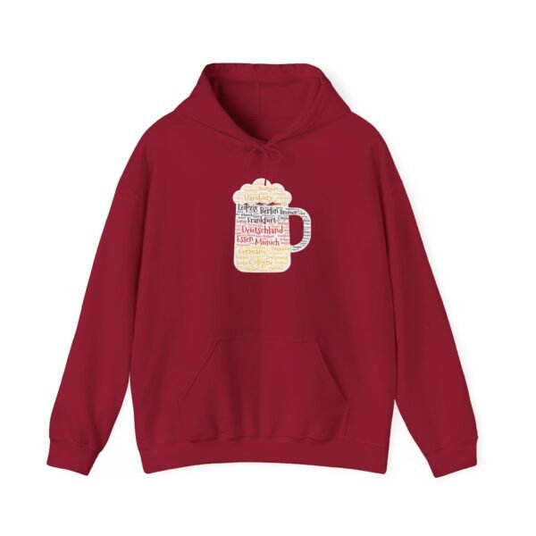 burgundy hoodie unisex beer stein German Cities