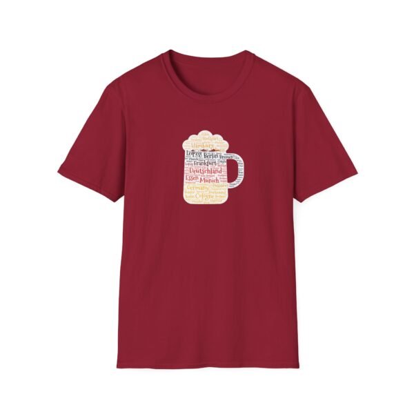 burgundy unisex tshirt beer stein German Cities