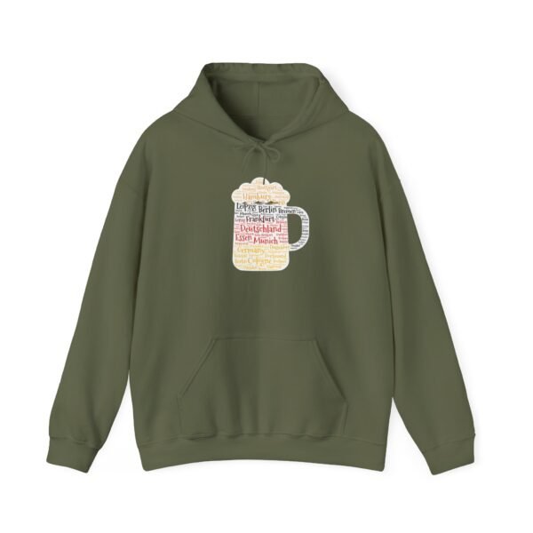 army green hoodie unisex beer stein German Cities