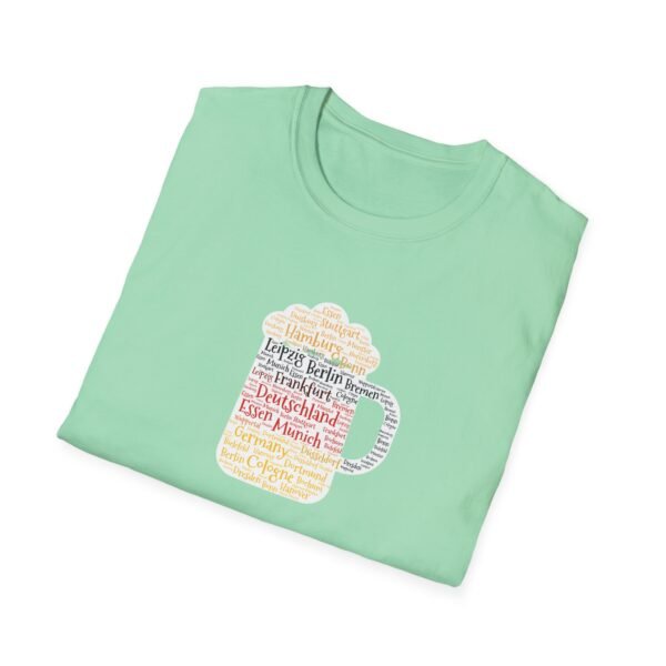 mint green unisex tshirt beer stein German Cities