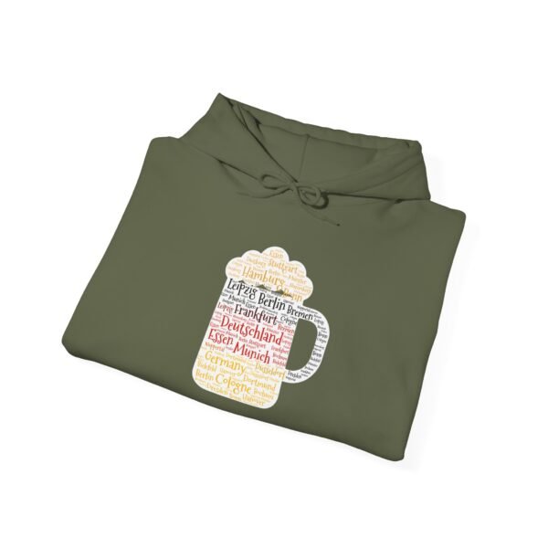 army green hoodie unisex beer stein German Cities