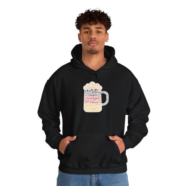 black hoodie unisex beer stein German Cities